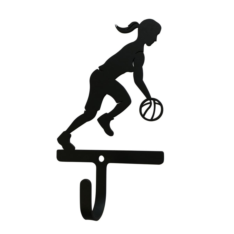 Village Wrought Iron WH-306-S Basketball Girls Wall Hook Small