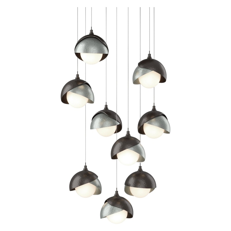 Brooklyn 9-Light Double Shade Pendant Oil Rubbed Bronze Vintage Platinum