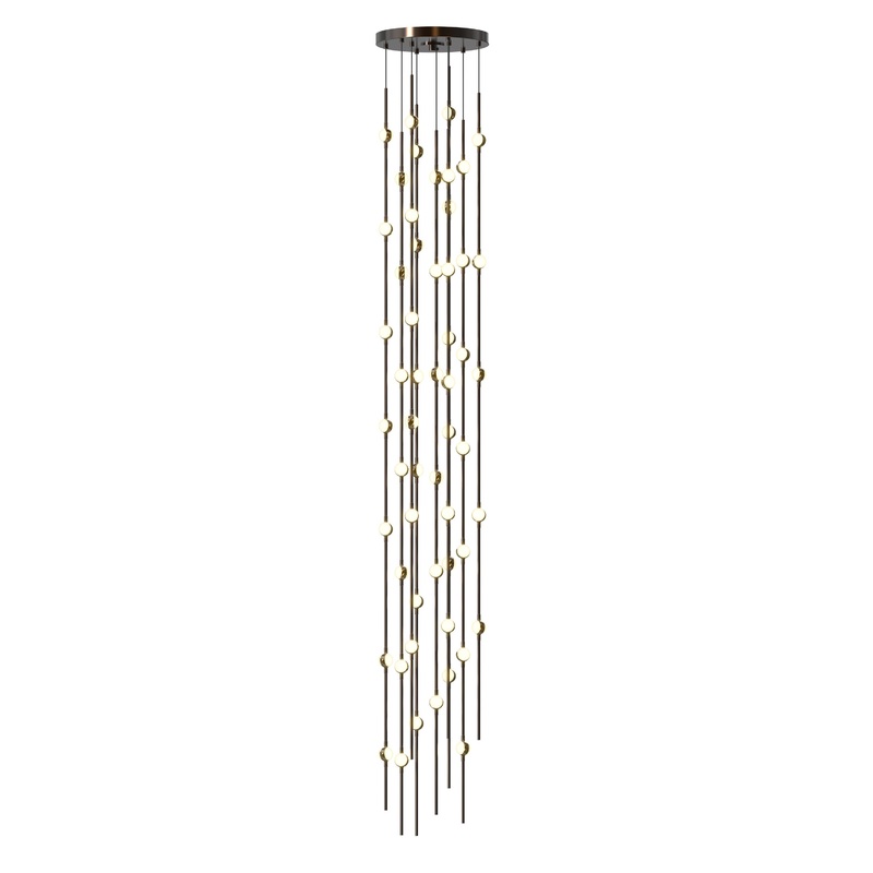 Constellation Andromeda Tall 12″ Round LED Pendant Espresso Black with White Optical Acrylic 2700K 20′ Adjustable Cord