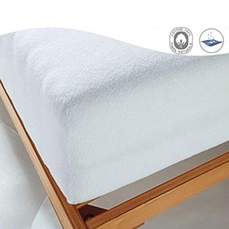 Coprimaterasso Impermeabile misura 2 PIAZZE MATRIMONIALE con angoli ed elastici cm 180×200 altezza materasso cm 25
