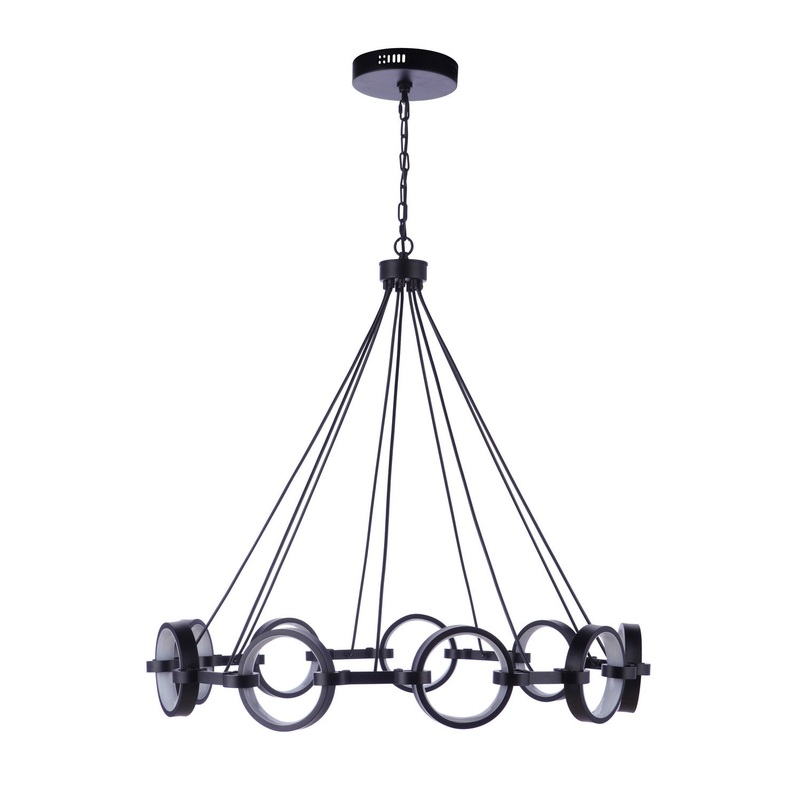 Craftmade 59329-FB-LED Context LED Chandelier Flat Black