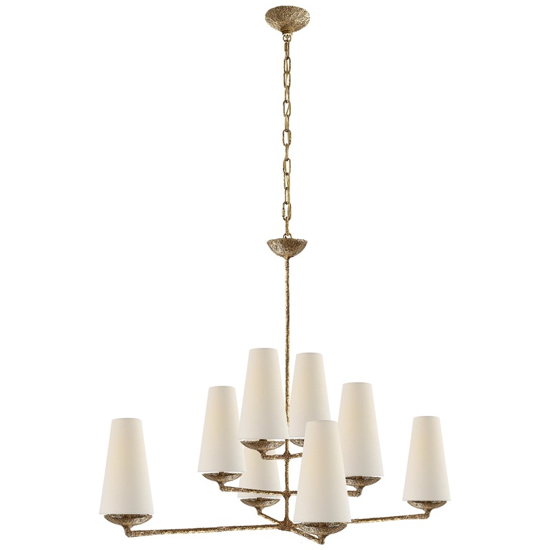 Eight Light Chandelier from the Fontaine Collection in Gilded Plaster Finish by Visual Comfort Signature