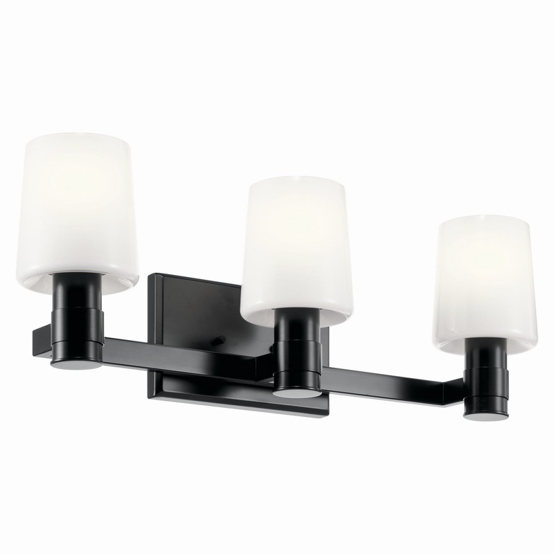 Kichler 55176BK Three Light Vanity, Black