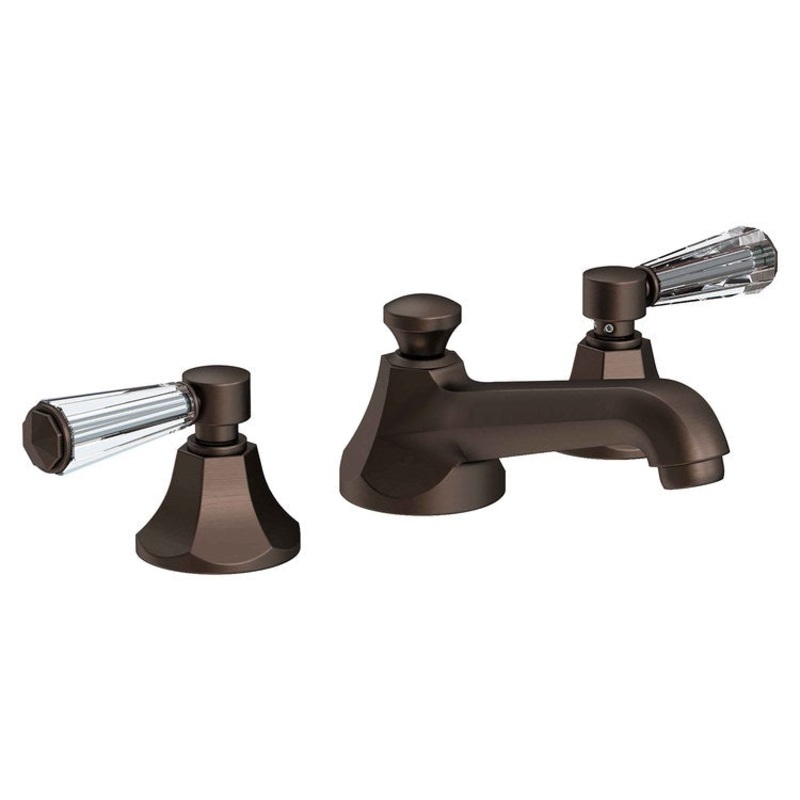 Lavatory Faucet Metropole Widespread 8 to 20 Inch Spread 2 Lever ADA WaterSense English Bronze 1.2 Gallons per Minute Pop-Up 3 Hole