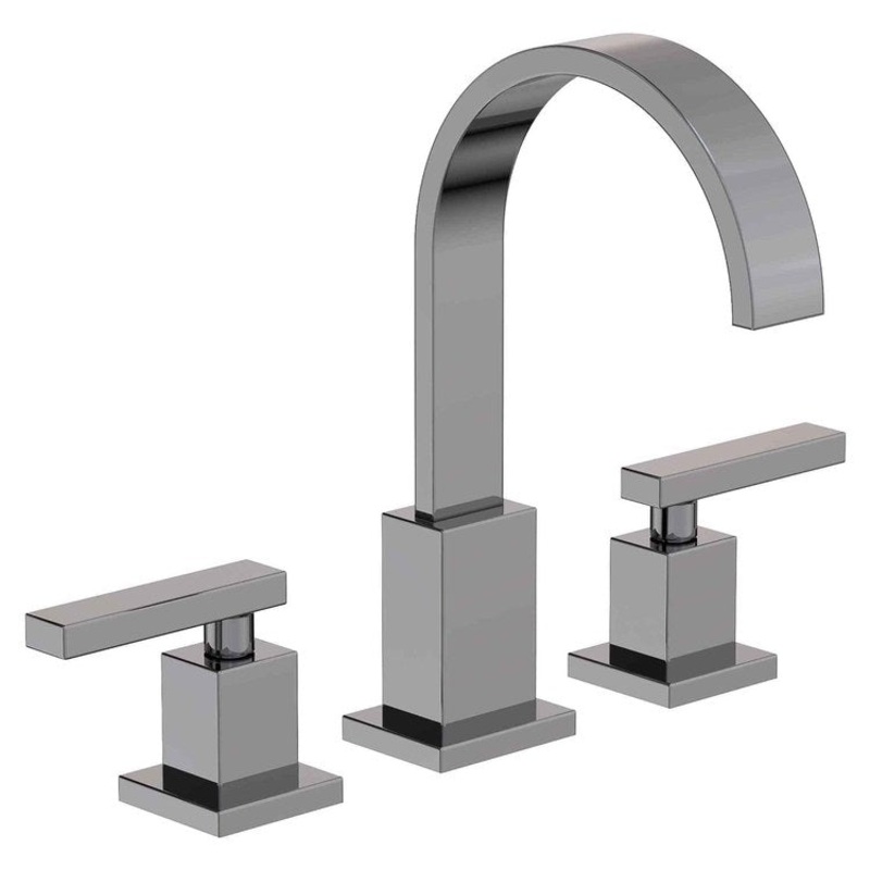 Lavatory Faucet Secant Widespread 8 to 20 Inch Spread 2 Lever ADA Midnight Chrome 1.2 Gallons per Minute Brass Spout Height 6-3/4 Inch