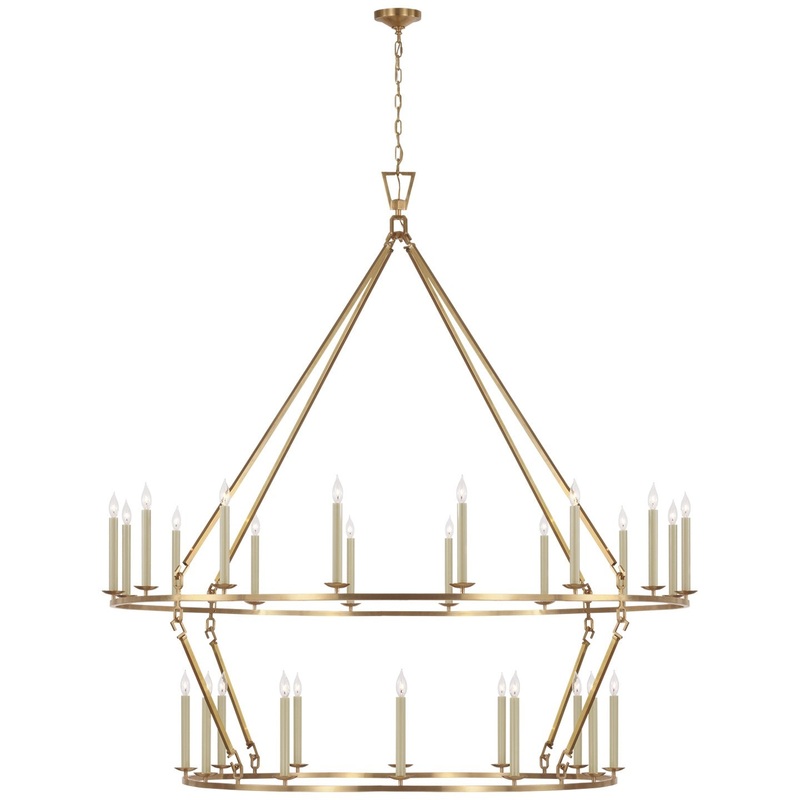 LED Chandelier from the Darlana Ring Collection in Antique-Burnished Brass Finish by Visual Comfort Signature