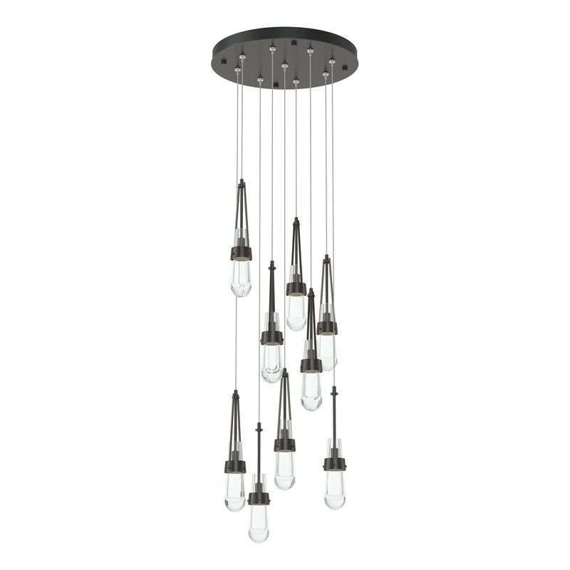 Link 9-Light Clear Glass Pendant Oil Rubbed Bronze