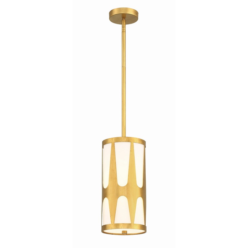 One Light Pendant from the Royston Collection in Antique Gold Finish by Crystorama