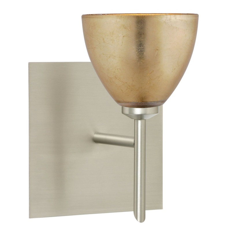 One Light Wall Sconce from the Divi Collection in Satin Nickel Finish by Besa