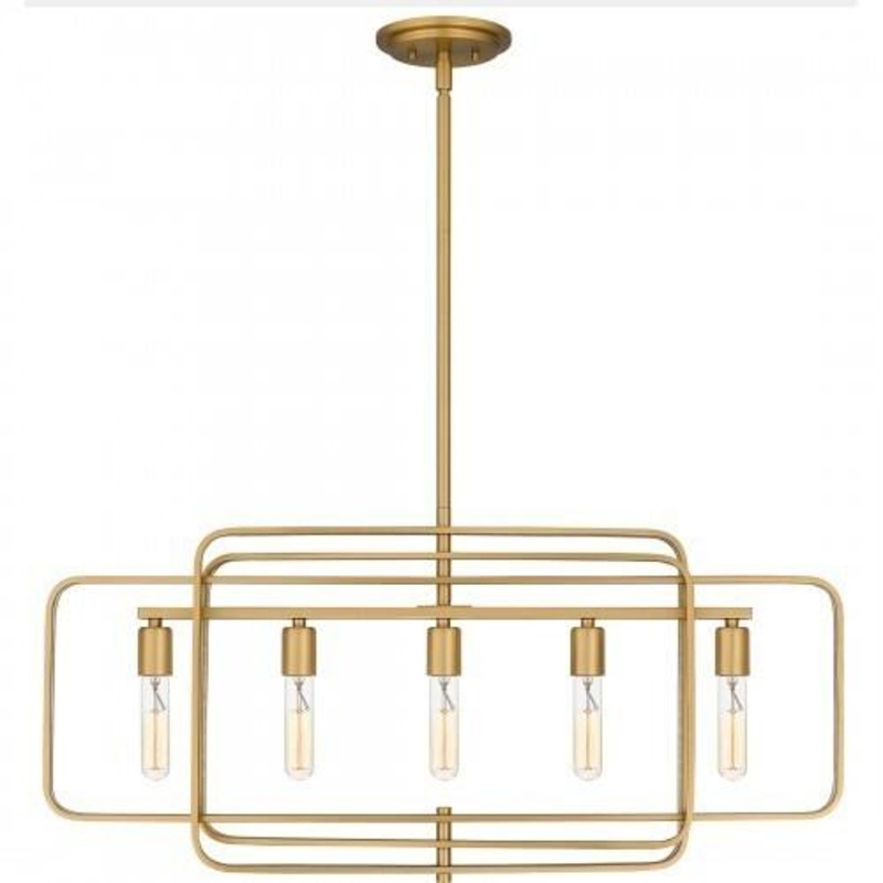 Quoizel PCDPR534BWS Dupree Island 5 lights brushed weathered brass Island Light