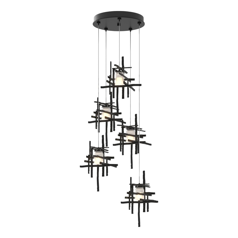 Tura 5-Light Frosted Glass Pendant Ink