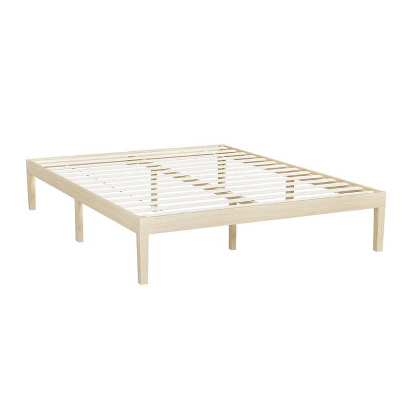 Artiss Bed Frame Double Size Wooden Base Mattress Platform Timber Pine BRUNO