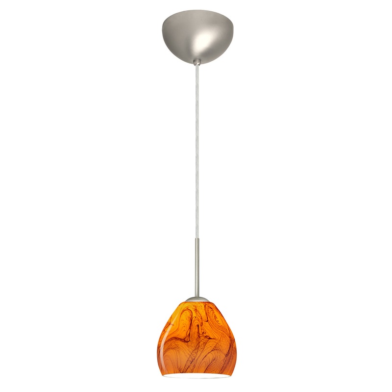 Besa 1BC-4122HB-LED-SN Bolla One Light Pendant Satin Nickel