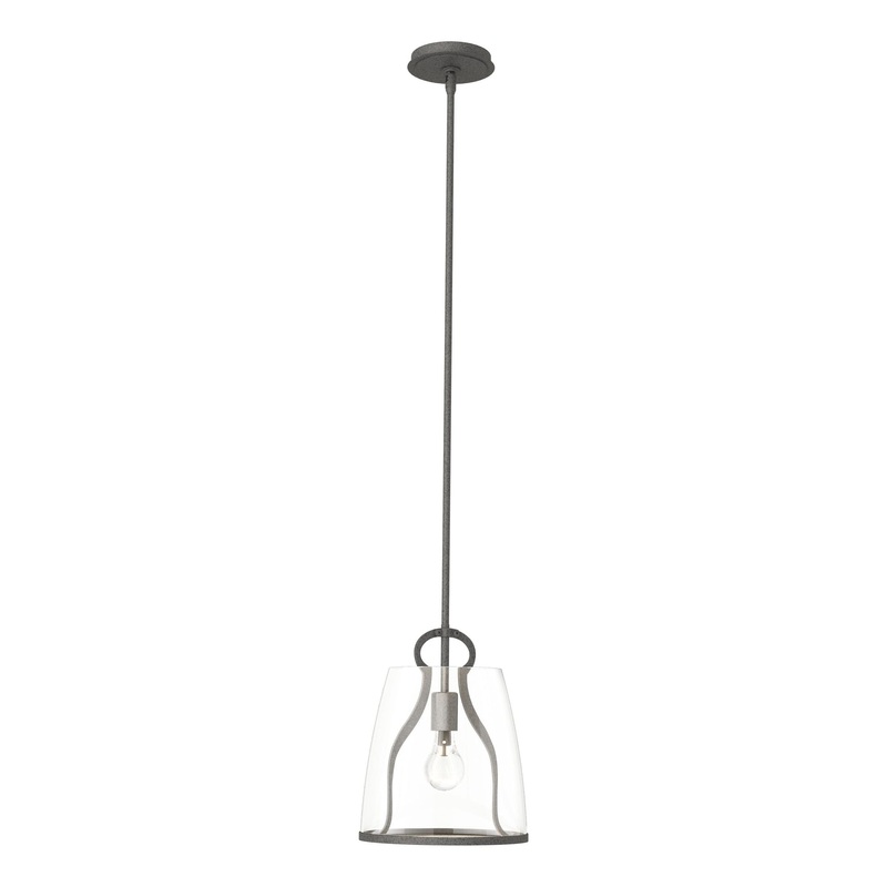 Caliper Pendant Natural Iron Clear Glass (ZM)