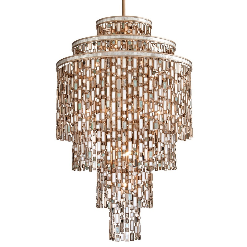 Corbett Lighting 142-719-CPL Dolcetti 19 Light Chandelier Champagne Leaf