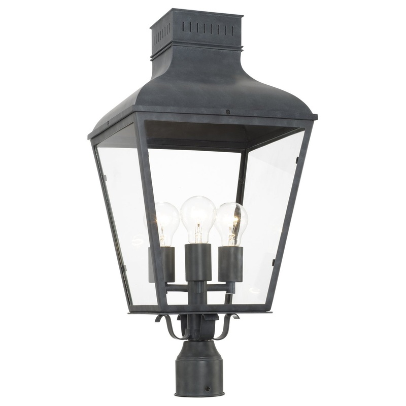 Crystorama DUM-9808-GE Dumont Three Light Outdoor Post Mount Graphite