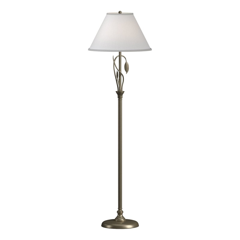 Forged Leaves and Vase Floor Lamp Soft Gold