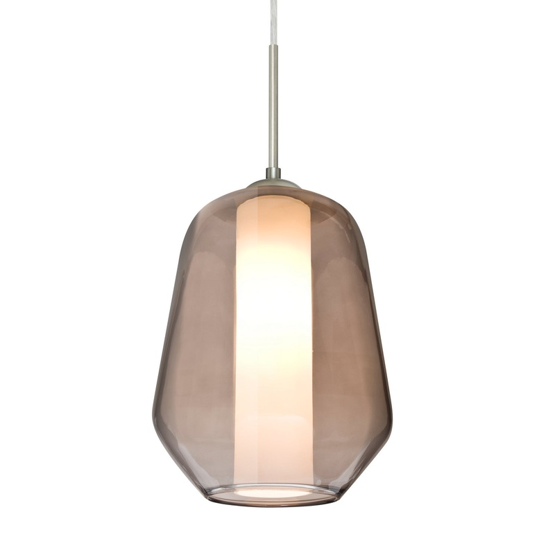 LED Pendant from the Link Collection in Satin Nickel Finish by Besa