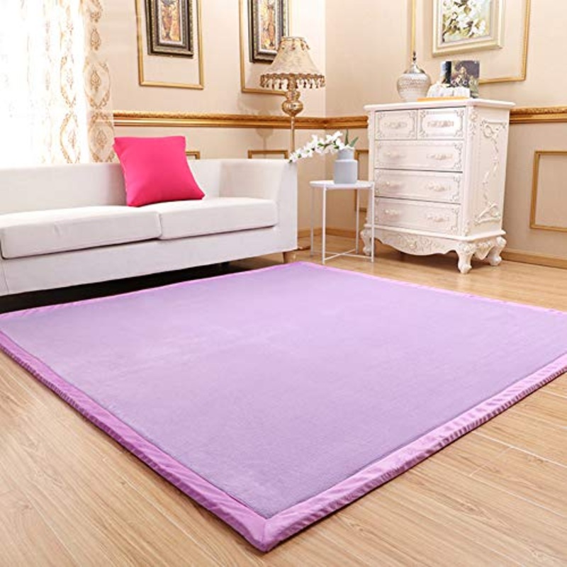 Nileco Schiuma di Memoria Bambino Gioca Stuoia Tappetino, Impermeabile Non-Slip Tatami Tappetino Morbido Tappeto Gioco Mat Tatami Giapponese Camera da Letto Soggiorno-Porpora 120x200cm(47x79inch)