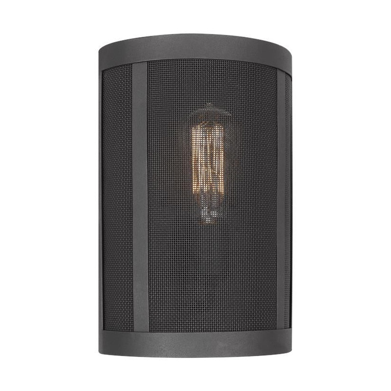 One Light Wall / Bath Sconce from the Gereon Collection in Black Finish by Visual Comfort Studio