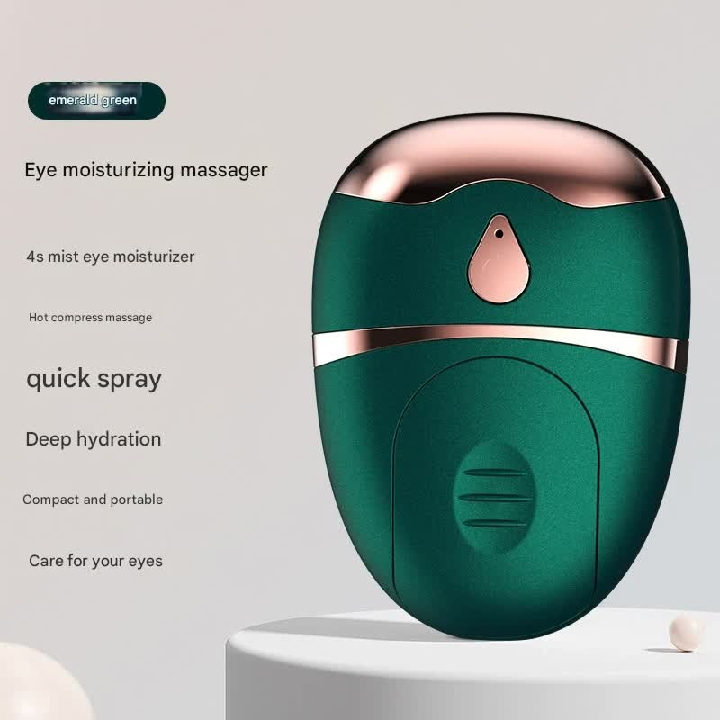 Portable Nano Mist Eye Massager & Humidifier – USB-C, Hot Compress, Wrinkle Reduction & Deep Hydration(Dark green)