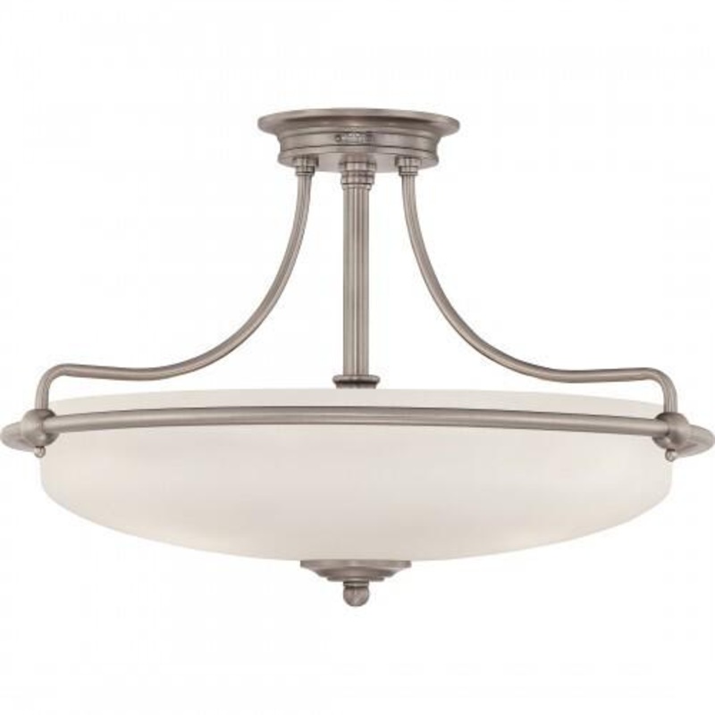 Quoizel GF1721AN Griffin Semi flush antq nikl 21″d Semi-Flush Mount