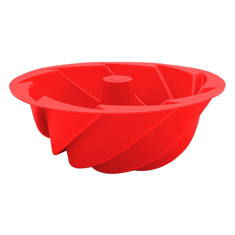 Red Non-Stick Silicone Cyclone Cake Pan Set (10 Molds) – Perfect for Desserts