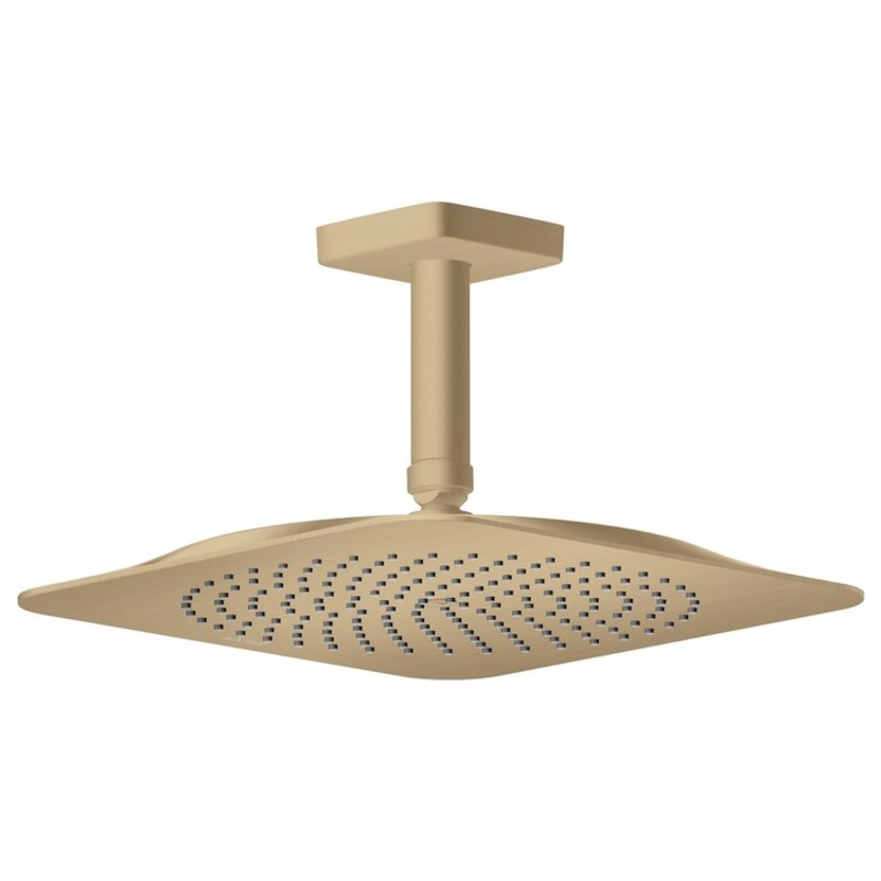 Showerhead Citterio C 270 1 Functions Brushed Bronze 10-5/8 Inch 1.75 Gallons per Minute Square Ceiling Mount