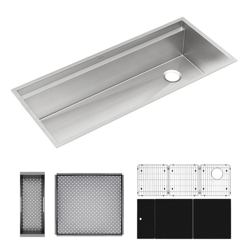 Sink Kit Circuit Chef 45-1/2 x 20-1/2 Inch 1 Bowl Stainless Steel/Black Undermount