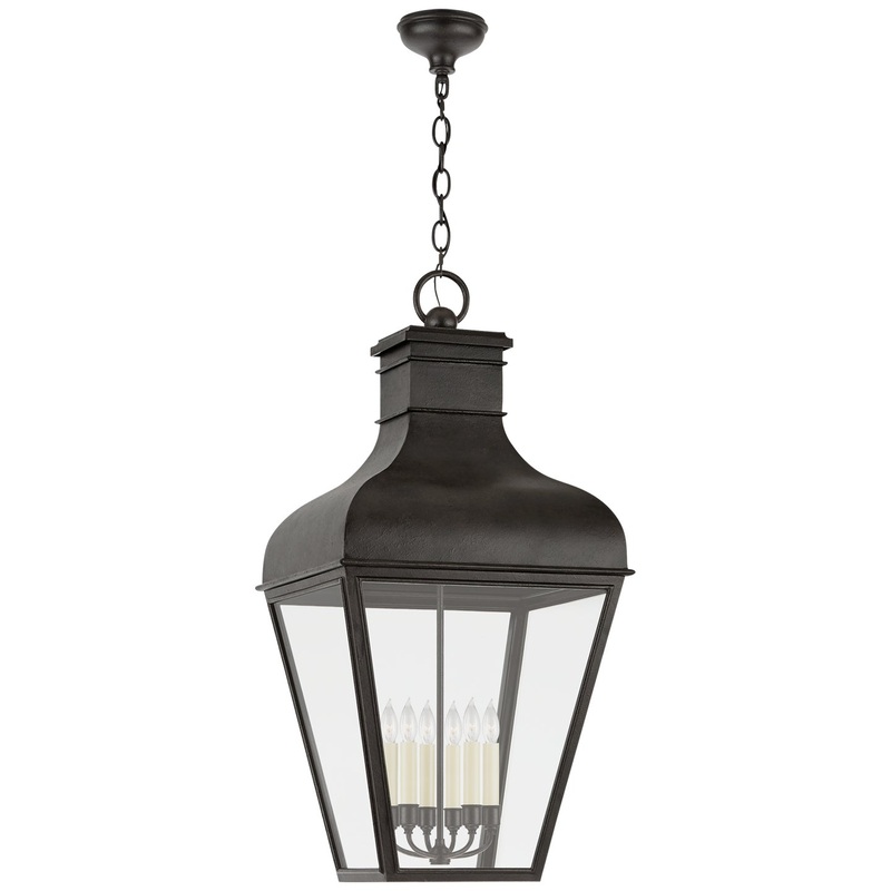 Six Light Hanging Lantern from the Fremont Collection in French Rust Finish by Visual Comfort Signature