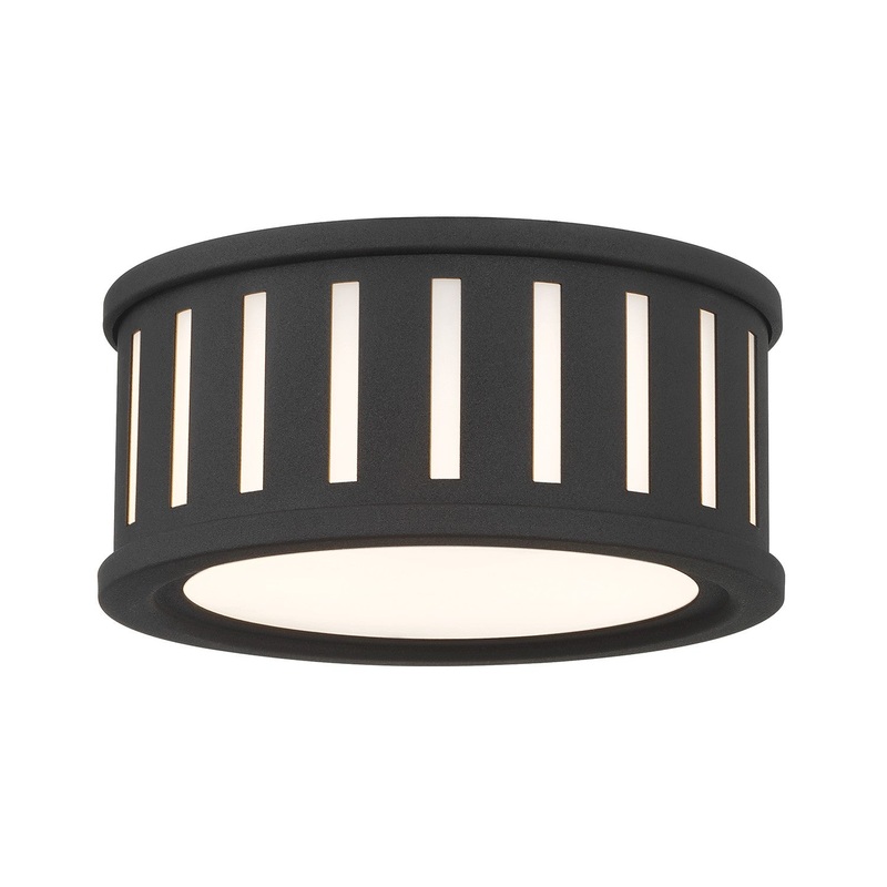 Two Light Flush Mount from the Kendal Collection in Black Forged Finish by Crystorama