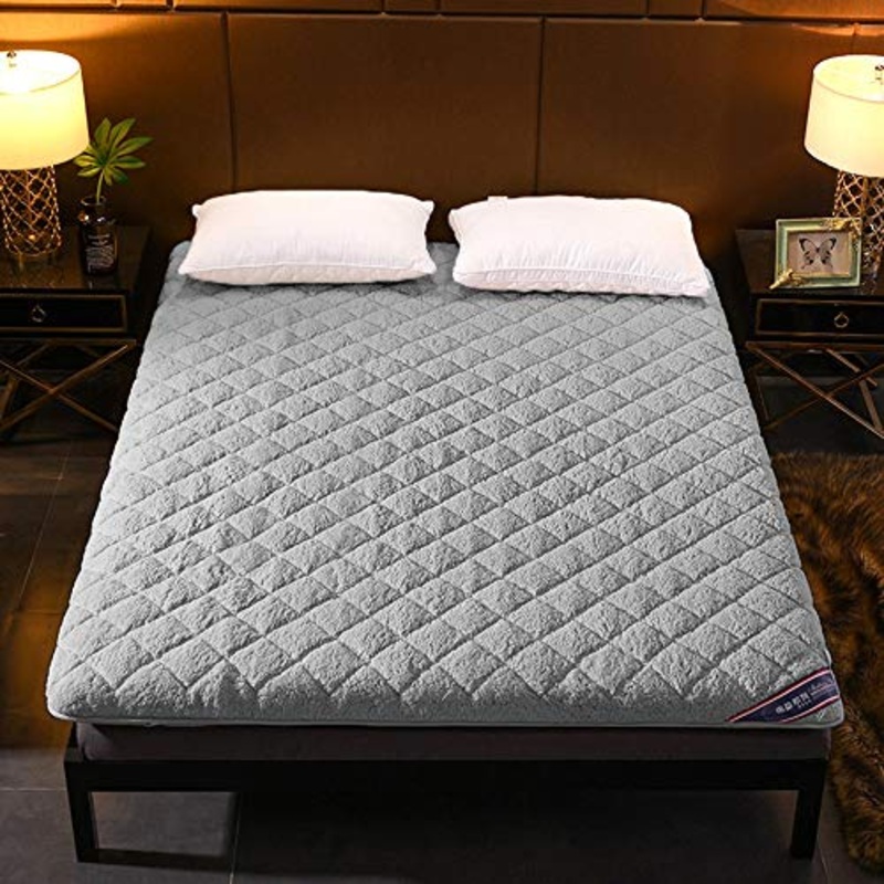 ZAGO Pieghevole Roll Up Materasso Cuscino Pieghevole Mats Futon Mobili Pavimento Pieno Futon Materassi per Piano allievo Che Dorme (Color : Gray, Size : 180x200cm)