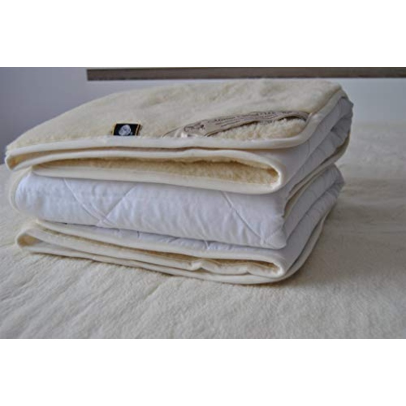 100% in Lana Merinos Mattress Topper Super King coprimaterasso 180 x 200 cm,