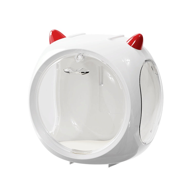 2PCS White Cute Magnetic Display Case – Dustproof ‘Space Capsule’ Box for Figures & Collectibles