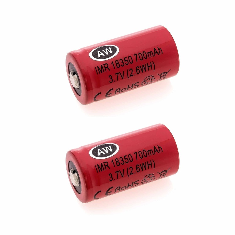 2x AW IMR 18350 Rechargeable Batteries –  700mAh 3.7V Lithium Li-ion Battery