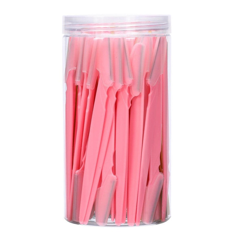40-Piece Eyebrow Razor & Dermaplaning Tool Set(Pink)