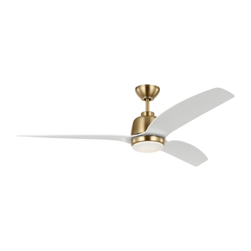60″Ceiling Fan from the Avila Collection in Satin Brass Finish by Visual Comfort Fan