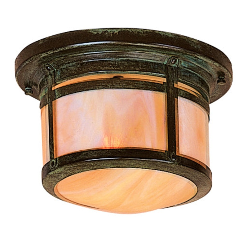 Arroyo BCM-8GW-VP Berkeley One Light Flush Mount Verdigris Patina