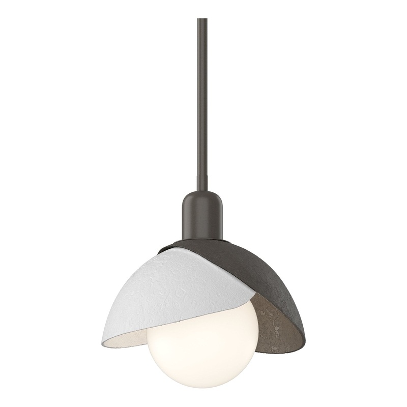 Brooklyn Double Shade Mini Pendant Dark Smoke White