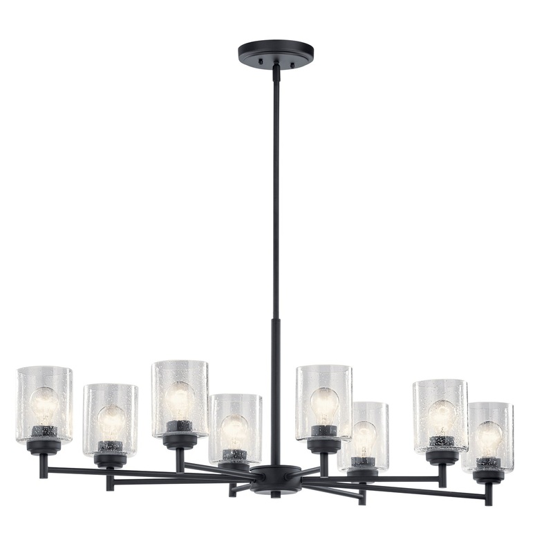 Kichler 44035BK Eight Light Chandelier, Black