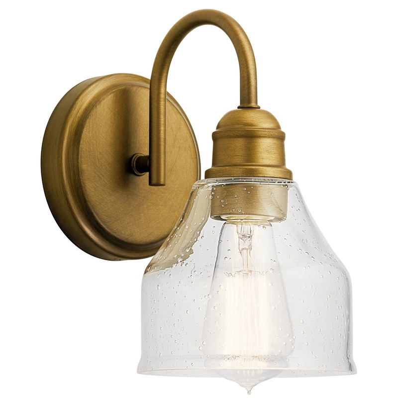 Kichler 45971NBR One Light Wall Sconce, Natural Brass