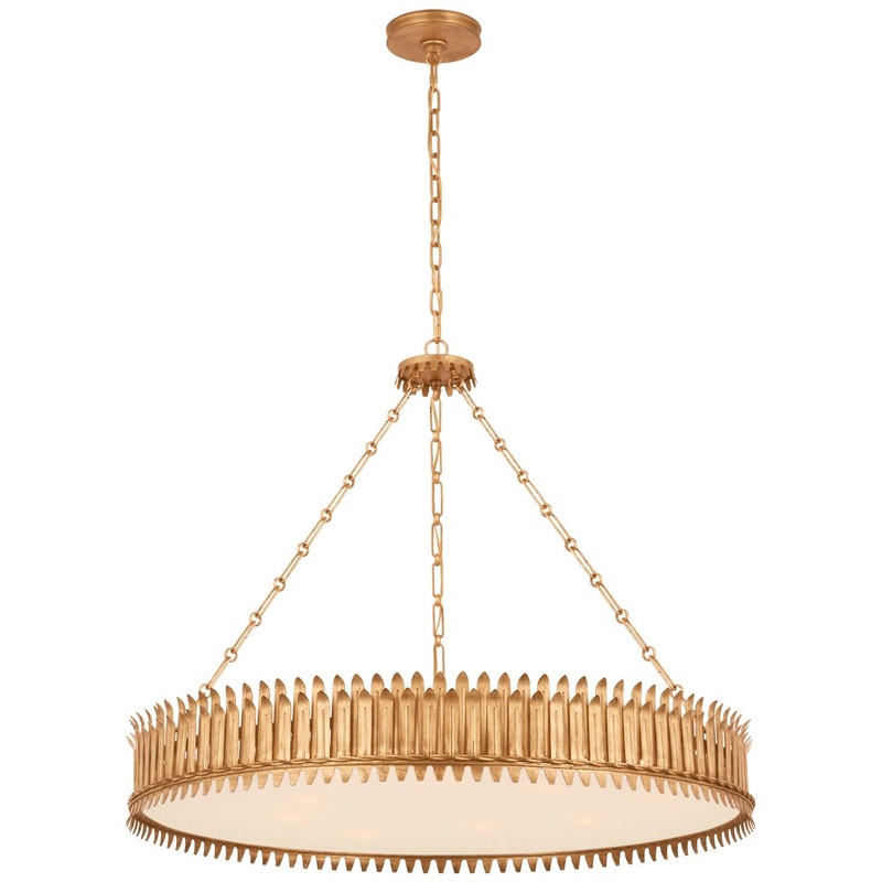 LED Chandelier from the Leslie Collection in Gilded Iron Finish by Visual Comfort Signature