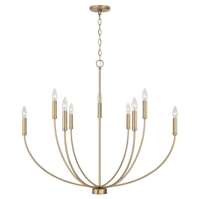 Nine Light Chandelier from the Ansley Collection in Aged Brass Finish by Capital Lighting