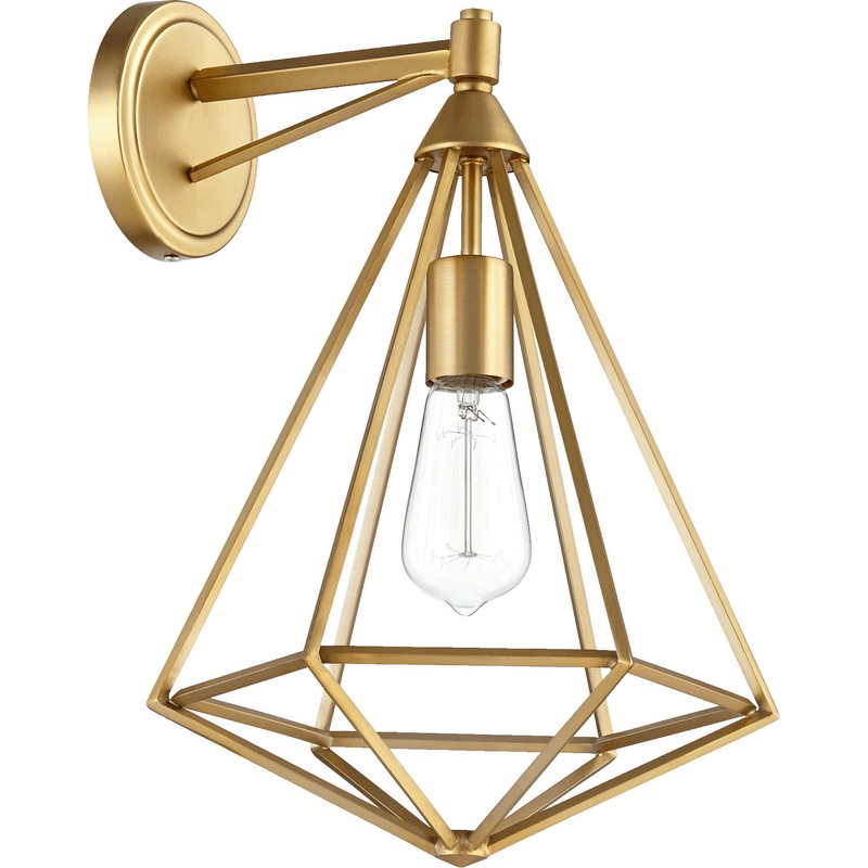 One Light Wall Mount from the Bennett Collection in Aged Brass Finish by Quorum