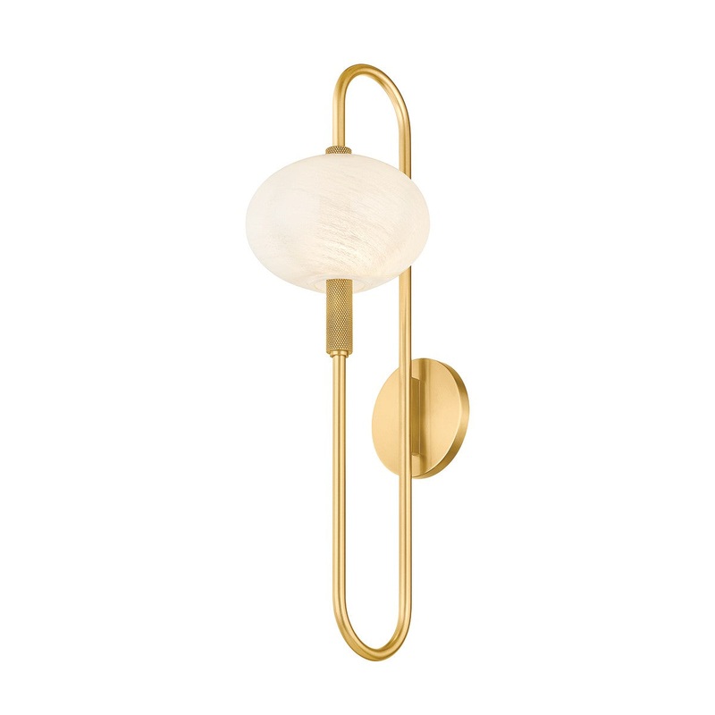 One Light Wall Sconce from the Delphine Collection in Aged Brass Finish by Mitzi