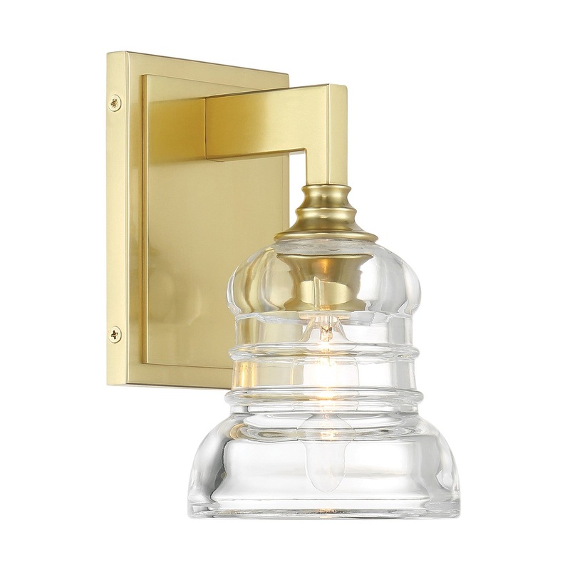 One Light Wall Sconce from the Gregory Collection in Aged Brass Finish by Crystorama
