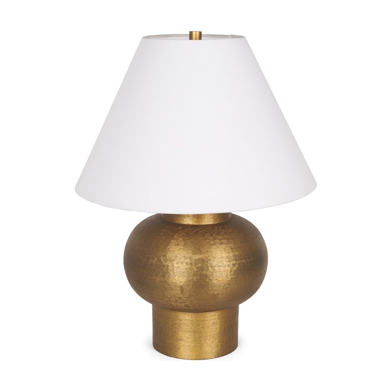 Salaah Table Lamp Gold Metal | Cream Shade