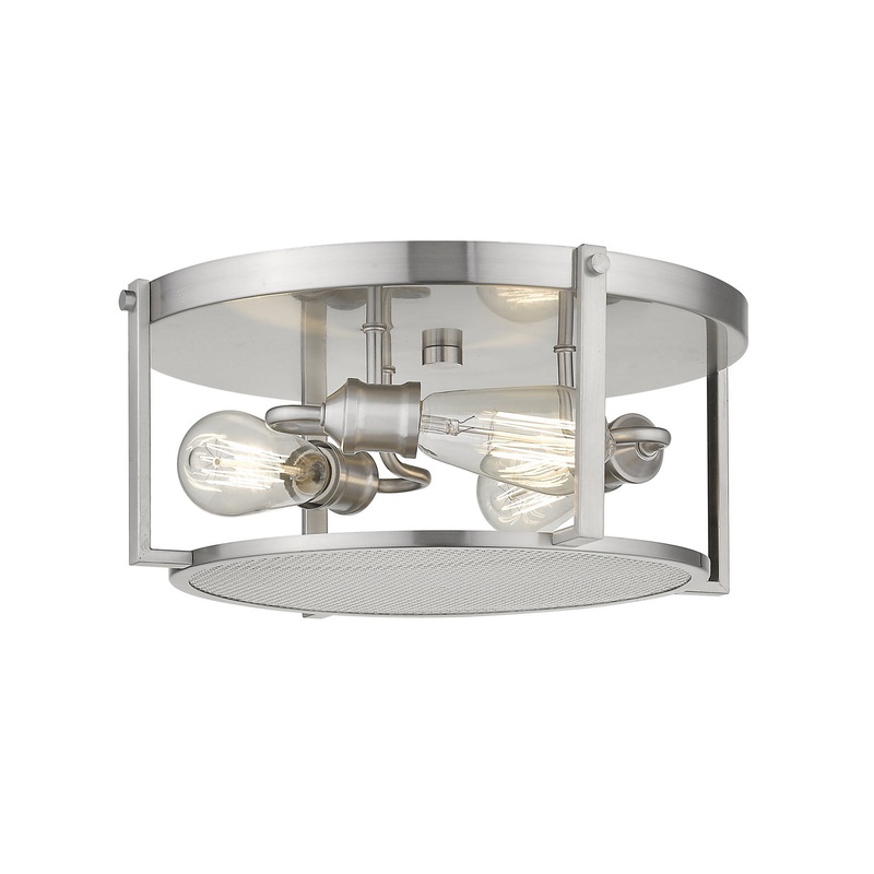 Three Light Flush Mount from the Halcyon Collection in Brushed Nickel Finish by Z-Lite