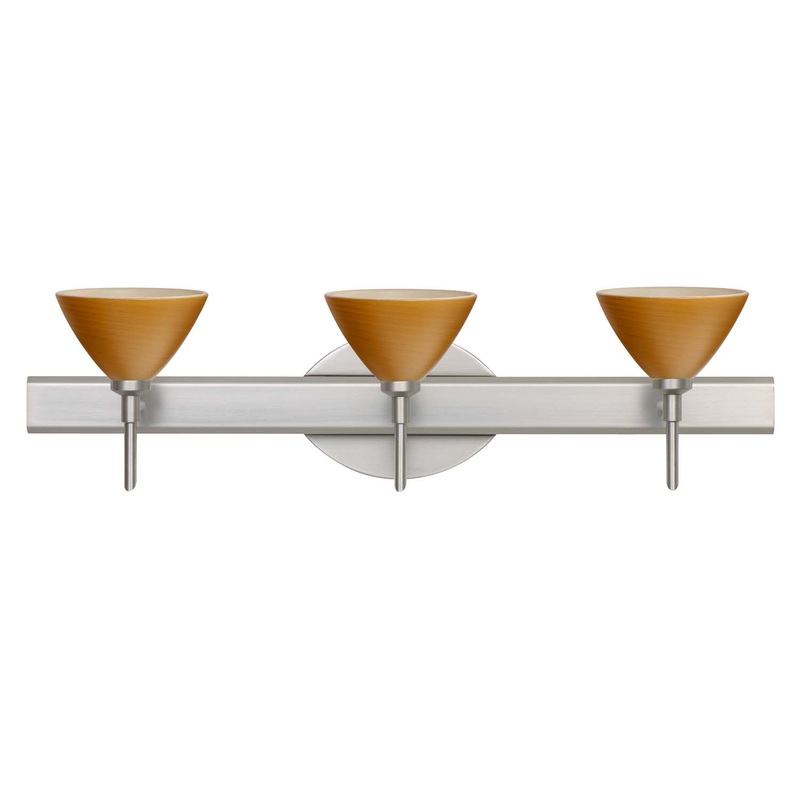 Three Light Wall Sconce from the Domi Collection in Satin Nickel Finish by Besa