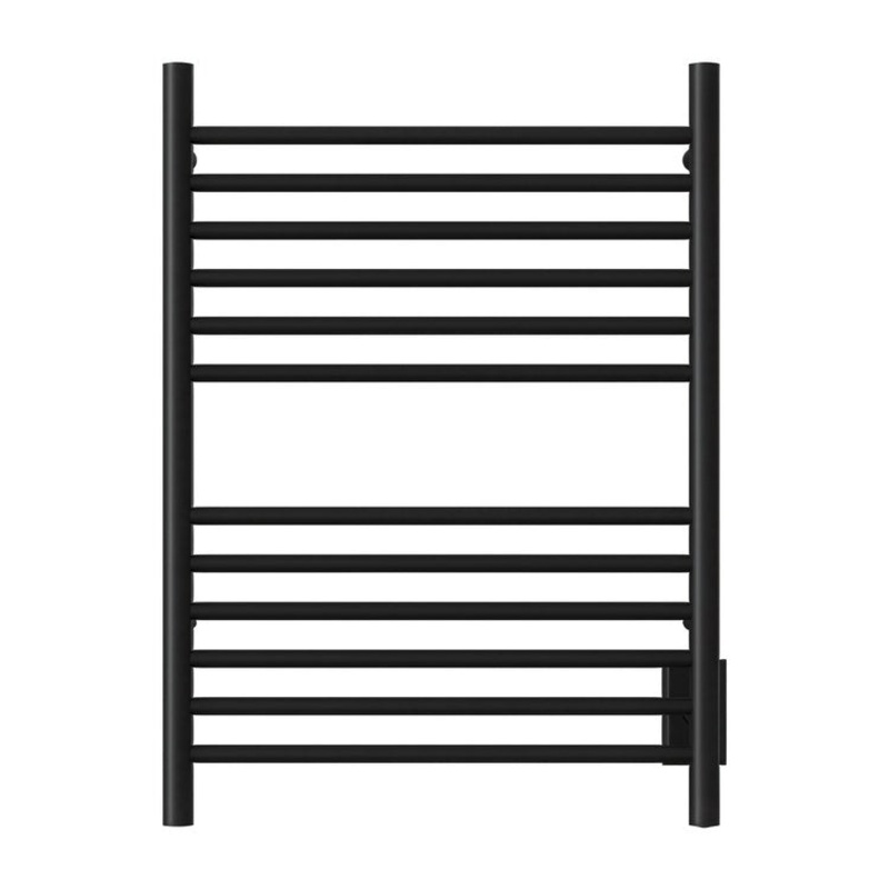Towel Warmer Cape 12 Round Bars Hardwire 511 BTU 23 x 32 Inch Matte Black 304 Stainless Steel